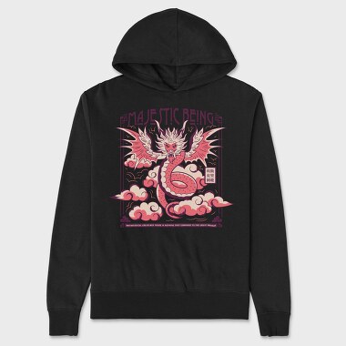 Majestic Dragon In The Clouds, Hanorac Oversize Barbati (Unisex)