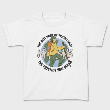 Man Hiking Over Planet Earth, Tricou Copii