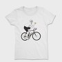 Man In Bicycle Eating Pizza Cyclist, Tricou Femei