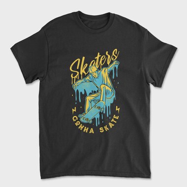 Man In Skateboard Quote Skaters Gonna Skate, Tricou Barbati (Unisex)