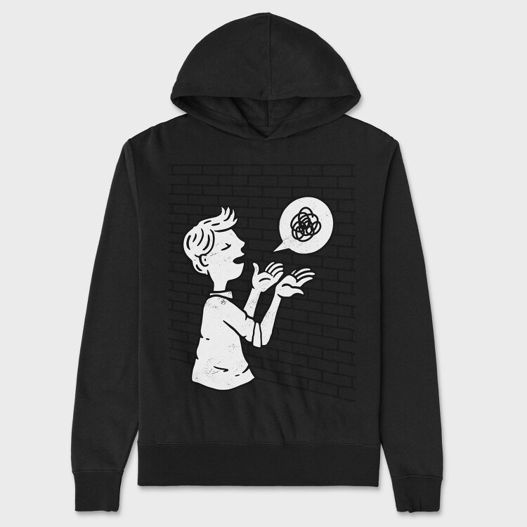 Man Talking To Wall, Hanorac Oversize Barbati (Unisex)