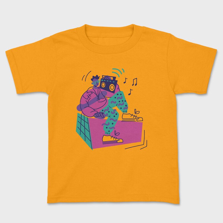 Man With Boombox Retro 80S Character, Tricou Copii