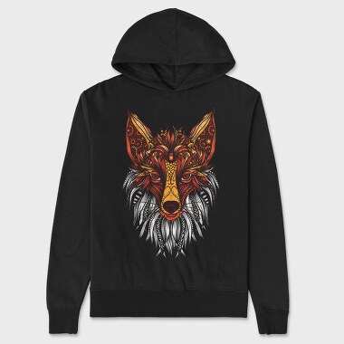 Mandala Fox Color 001, Hanorac Oversize Barbati (Unisex)