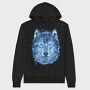 Wolf Animal Watercolor Polygon, Hanorac Oversize Barbati (Unisex)