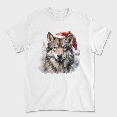 Wolf In Santa Hat Christmas Tote, Tricou Barbati (Unisex)
