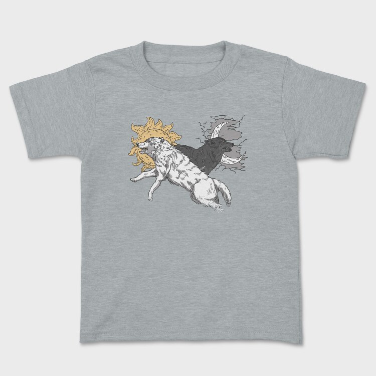 Wolves With Moon And Sun Run, Tricou Copii