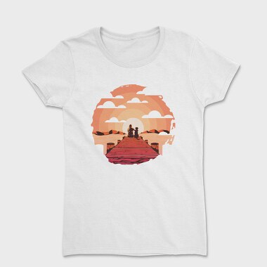 Woman And Dog Pier Footbridge, Tricou Femei