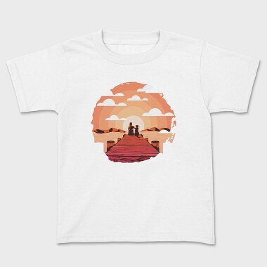 Woman And Dog Pier Footbridge, Tricou Copii