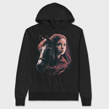 Woman And Horse Animal Girl, Hanorac Oversize Barbati (Unisex)