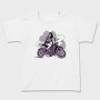 Woman In Motorcycle Biker Girl, Tricou Copii