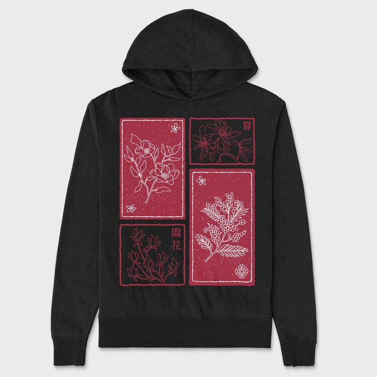 Simple Sakura Flowers 06, Hanorac Oversize Barbati (Unisex)