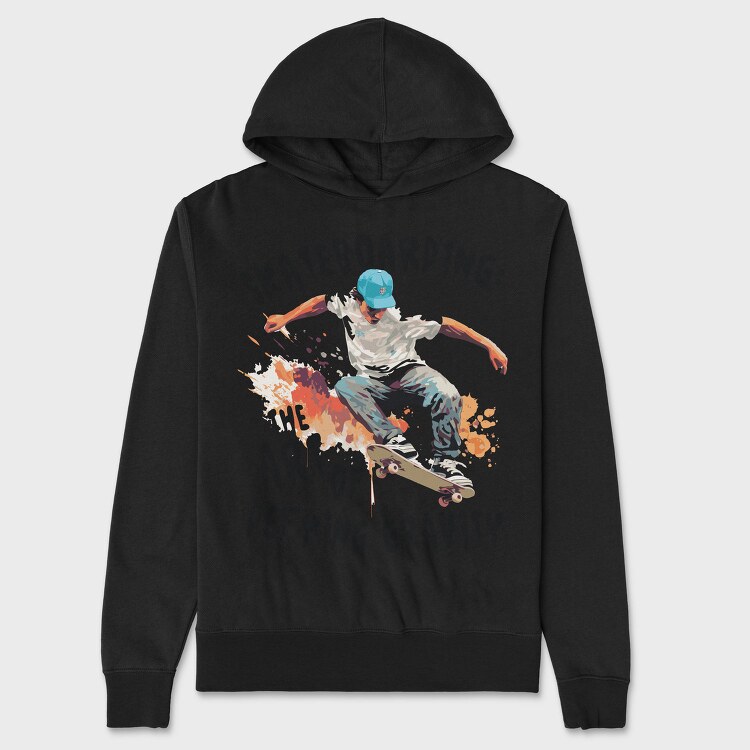 Skateboarding Skater Art, Hanorac Oversize Barbati (Unisex)
