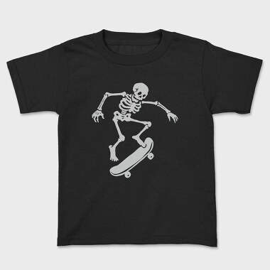 Skateboarding Skeleton On Skateboard, Tricou Copii