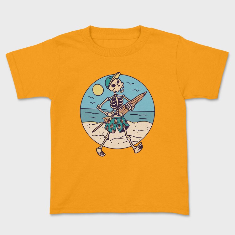 Skeleton At The Beach Sunshade, Tricou Copii