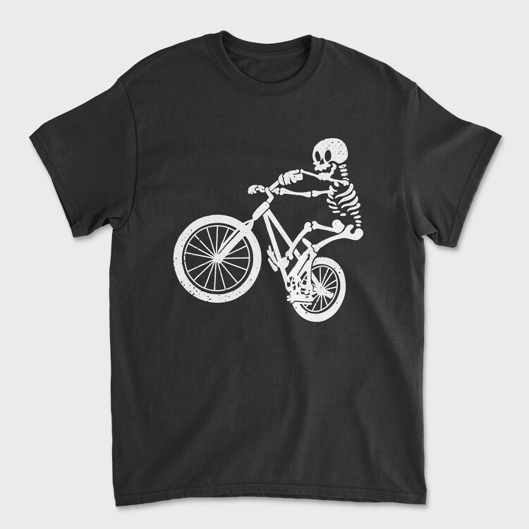Skeleton Biker Skull Bike Silhouette, Tricou Barbati (Unisex)