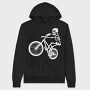 Skeleton Biker Skull Bike Silhouette, Hanorac Oversize Barbati (Unisex)