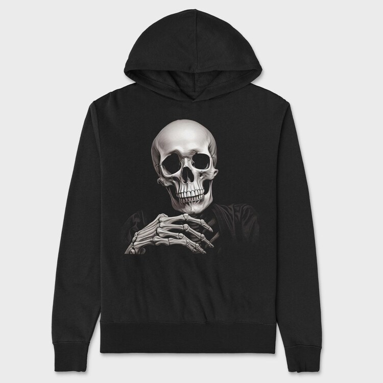 Skeleton Character Thinking, Hanorac Oversize Barbati (Unisex)