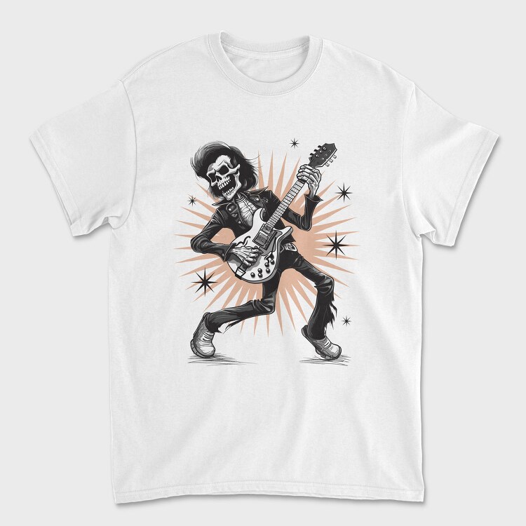 Skeleton Electric Guitar Rockabilly, Tricou Barbati (Unisex)
