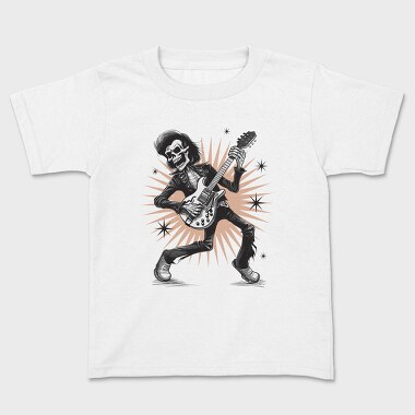 Skeleton Electric Guitar Rockabilly, Tricou Copii