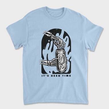 Skeleton Opening Beer Can It S Beer Time, Tricou Barbati (Unisex)