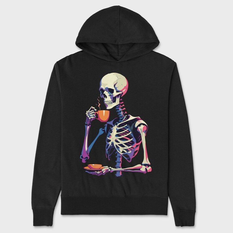 Skeleton Tea Coffee, Hanorac Oversize Barbati (Unisex)