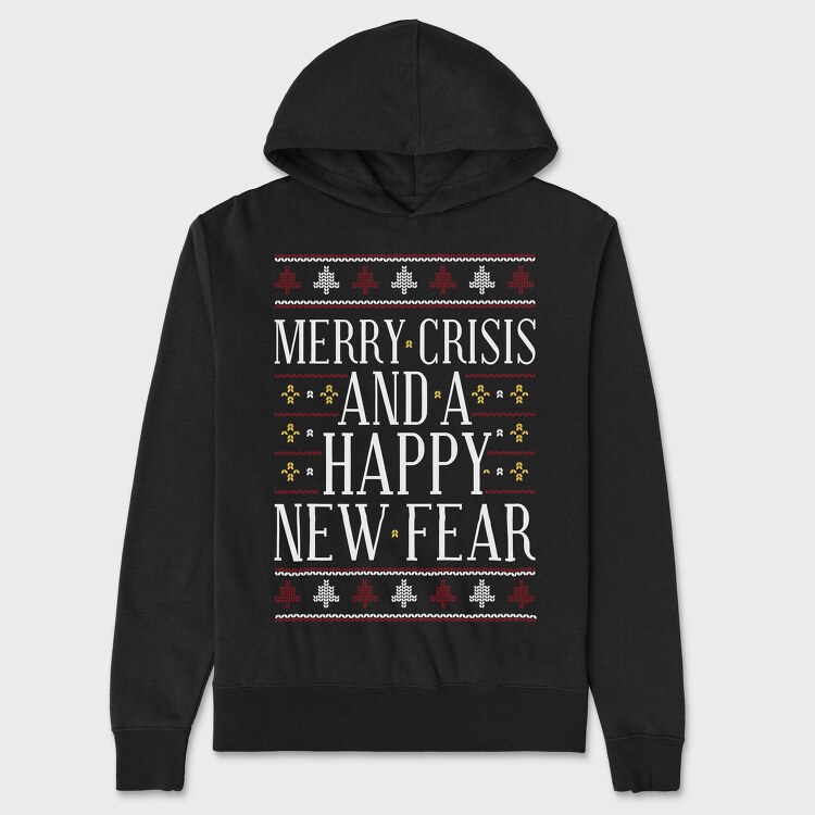 Merry Crisis Ugly Sweater, Hanorac Oversize Barbati (Unisex)