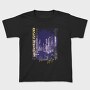 Modern City At Night Photograph Grunge Picture Uncertain Future, Tricou Copii