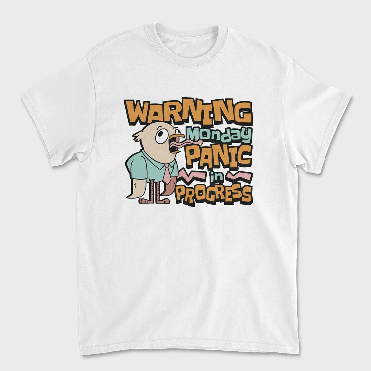 Monday Panic Humorous Chicken, Tricou Barbati (Unisex)