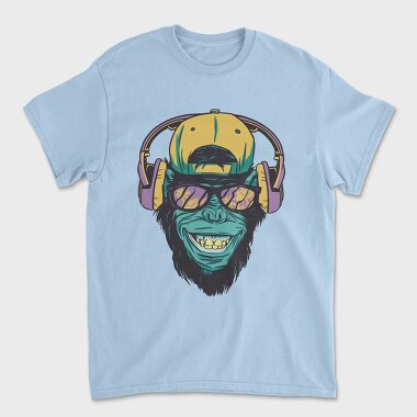 Monkey With Headphones, Tricou Barbati (Unisex)