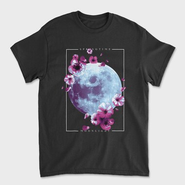 Moon And Flowers Japanese Spring, Tricou Barbati (Unisex)