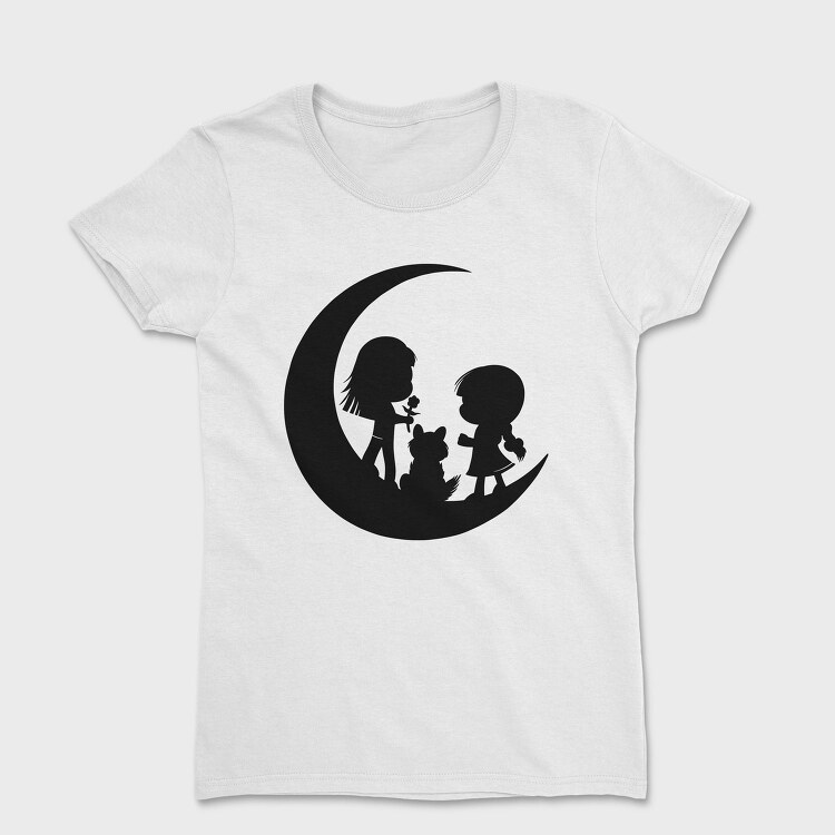 Moon Kids Silhouette In The Moon, Tricou Femei