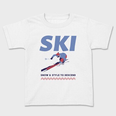 Ski Snow Style Winter, Tricou Copii
