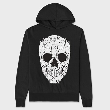 Skull Made Of Cat Animals, Hanorac Oversize Barbati (Unisex)