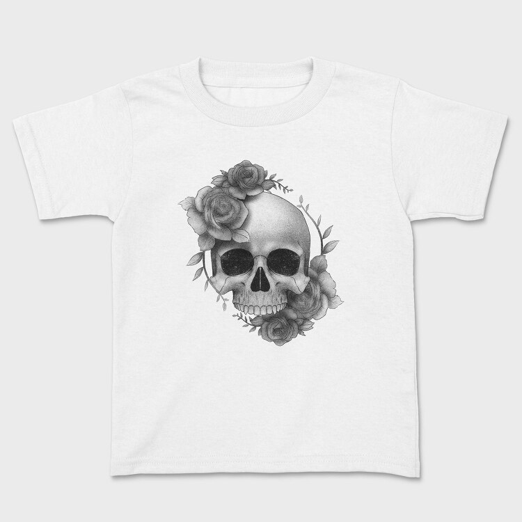 Skull With Rose Flowers, Tricou Copii