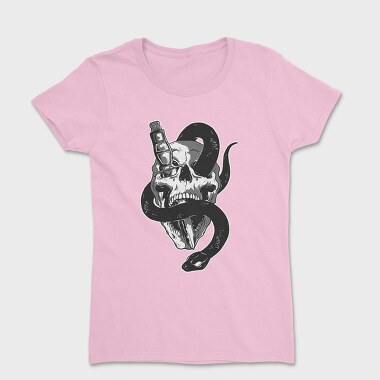 Skull With Snake Knife 01, Tricou Femei