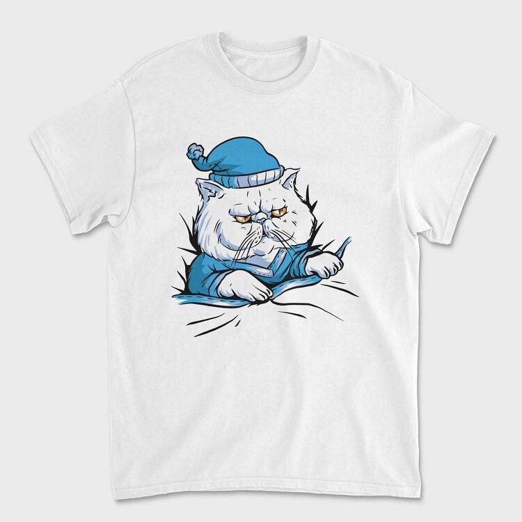 Sleepy Cat Animal In Pajamas, Tricou Barbati (Unisex)