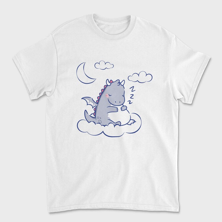 Sleepy Cute Dragon Tote, Tricou Barbati (Unisex)