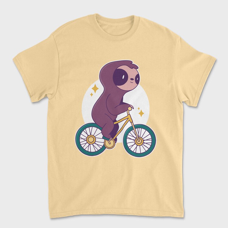 Sloth Animal Riding Bicycle Bike, Tricou Barbati (Unisex)