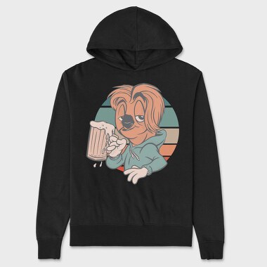 Sloth Animal With Beer Cartoon, Hanorac Oversize Barbati (Unisex)