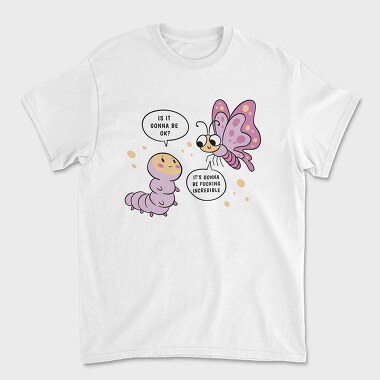 Motivational Caterpillar And Butterfly, Tricou Barbati (Unisex)