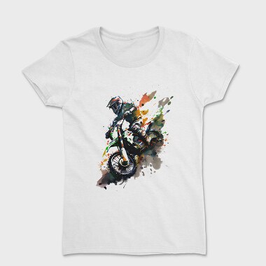 Motocross Watercolor, Tricou Femei