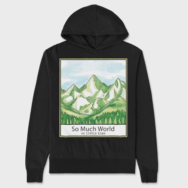 Mountain And Pine Trees Landscape Quote, Hanorac Oversize Barbati (Unisex)