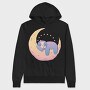 Sloth On Moon, Hanorac Oversize Barbati (Unisex)
