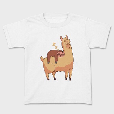 Sloth Riding Llama Sleeping, Tricou Copii