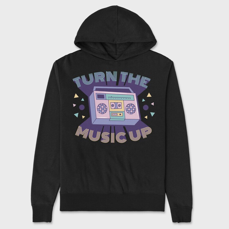 Turn The Music Up Vaporwave Radio, Hanorac Oversize Barbati (Unisex)