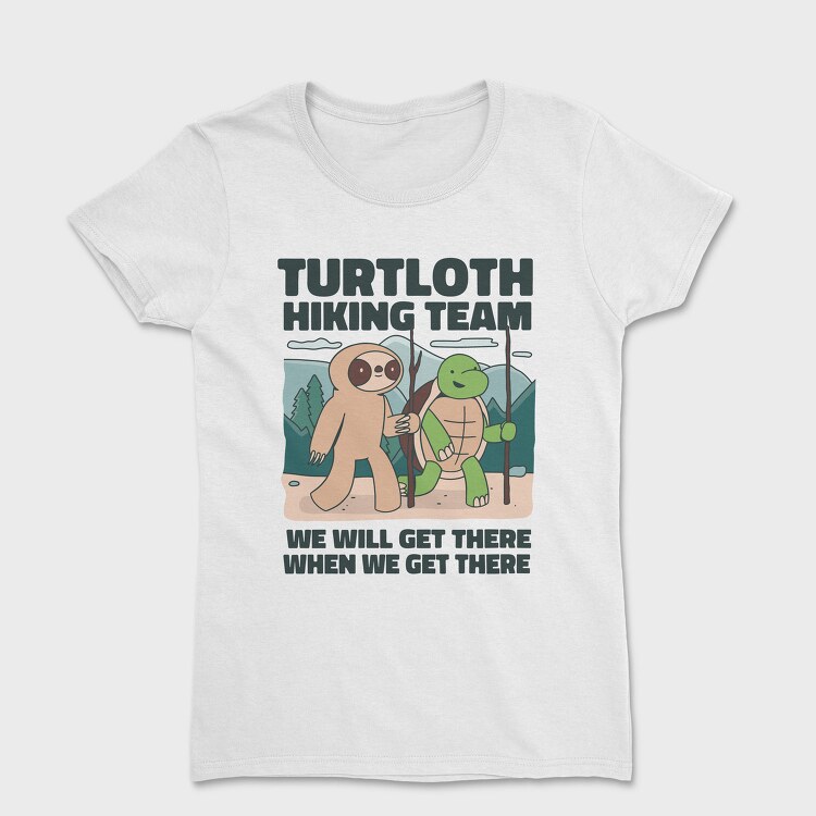 Turtle And Sloth Hiking Turtloth, Tricou Femei