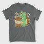 Turtle Drinking Cofffee, Tricou Barbati (Unisex)