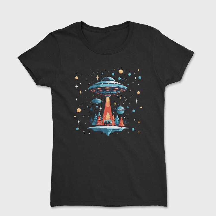 Ufo Christmas Tote, Tricou Femei