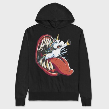 Unicorn And Monster Mouth Eaten, Hanorac Oversize Barbati (Unisex)