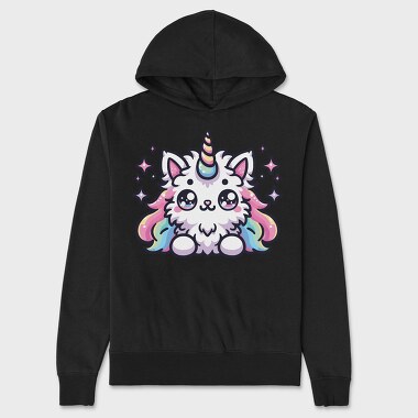 Unicorn Cat Kawaii Main Coon, Hanorac Oversize Barbati (Unisex)